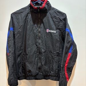 K-Swiss Windbreaker with Red and Blue Highlights